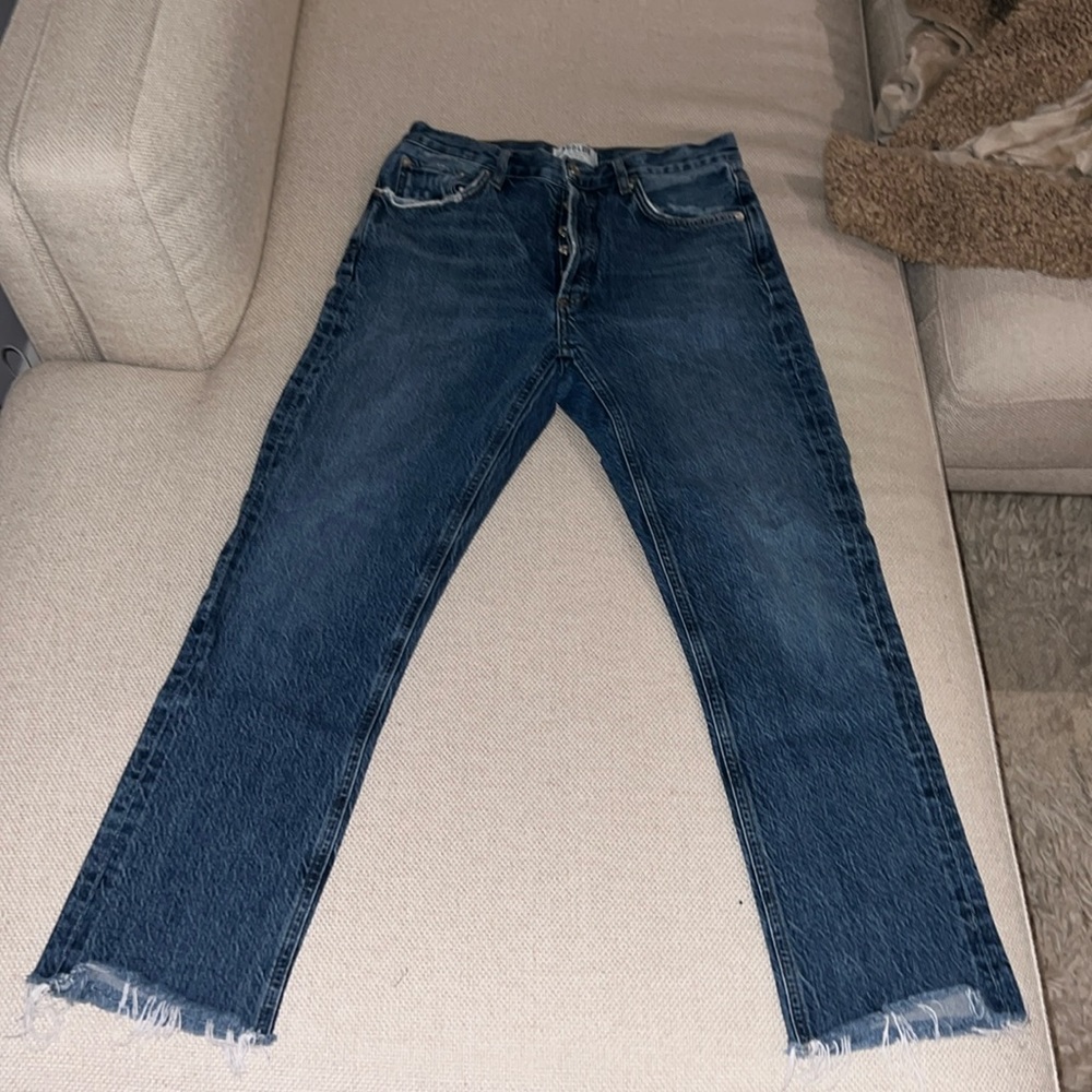 AGOLDE Riley High Rise Dark Denim Jean